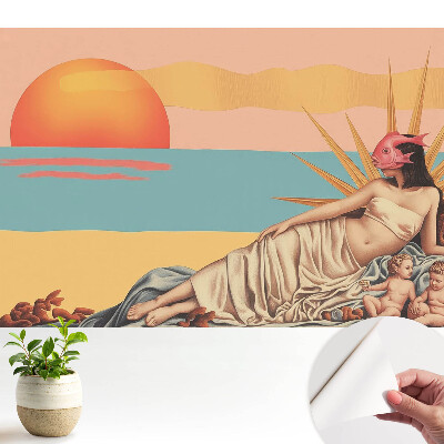 Öntapadós tapéta reneszánsz szürrealista pasztell nyugati motívummal