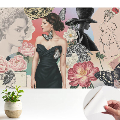 Öntapadós tapéta elegáns, romantikus klasszikus mintával