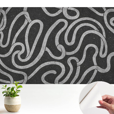 Öntapadós tapéta hullámos vonalakkal és absztrakt formákkal