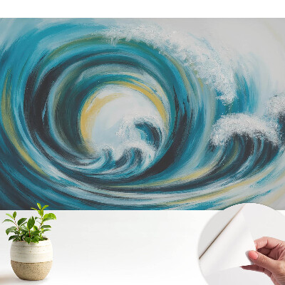 Öntapadó tapéta dinamikus hullámos absztrakt mintával