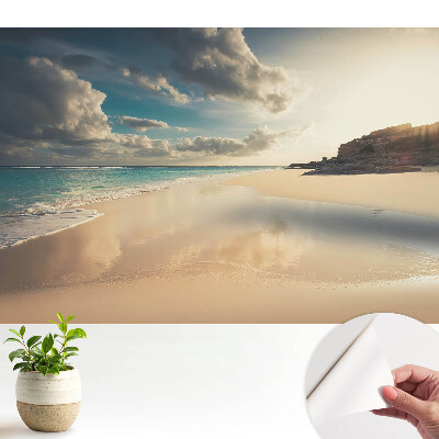 Modern tapéta tengerparti naplemente motívummal