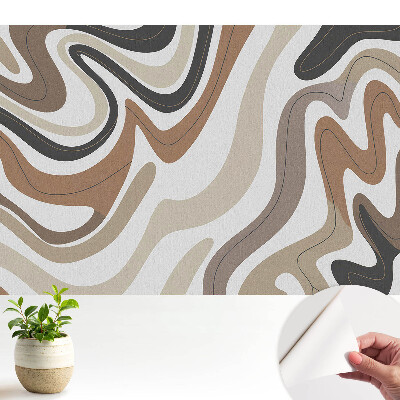 Modern tapéta absztrakt vonalakkal földszínekben