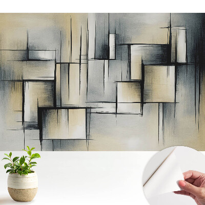 Modern geometria motívumú tapéta szürke árnyalatokban