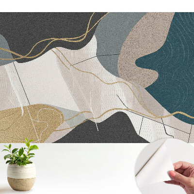 Öntapadós tapéta absztrakt geometrikus mintával tompa színekben