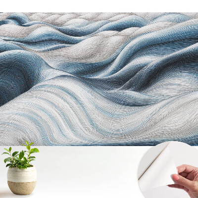 Öntapadós tapéta falra Hullámos, lágy vonalak kék árnyalatokban