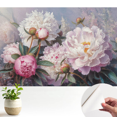 Dekor tapéta pasztell bazsarózsa virágmintával