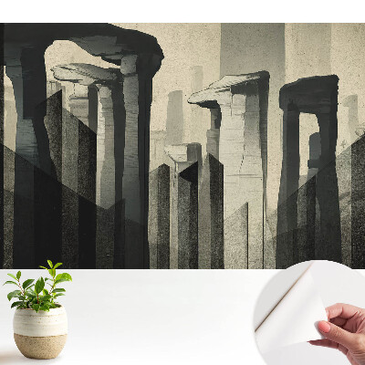 Tapéta monumentális oszlopokkal és szimmetrikus kompozíciókkal