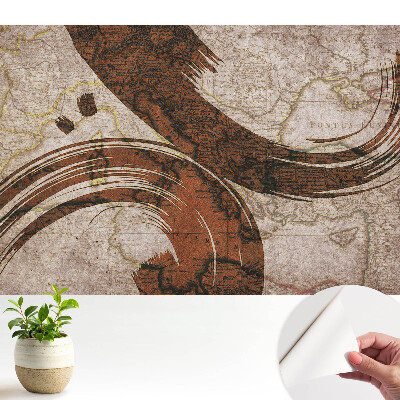 Öntapadós tapéta régi térképmotívumokkal és absztrakt díszítésekkel