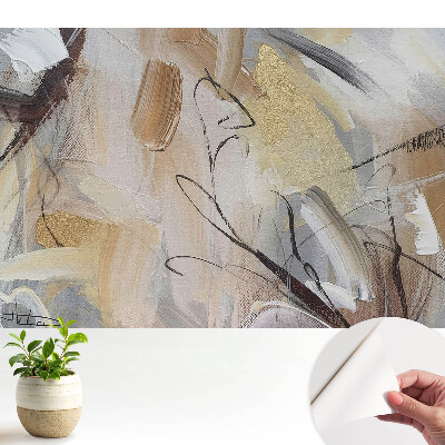 Öntapadó tapéta művészi absztrakt vonalmintával színes kivitelben