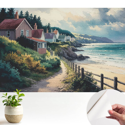 Öntapadó tapéta tengerparti idill mintával, hangulatos kivitelben