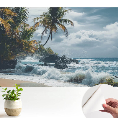 Öntapadós tapéta trópusi táj mintával, amely harmóniát sugall a természettel