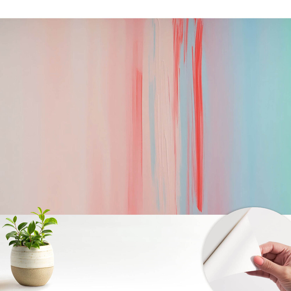 Öntapadós tapéta falra Pasztell átmenetek és vörös