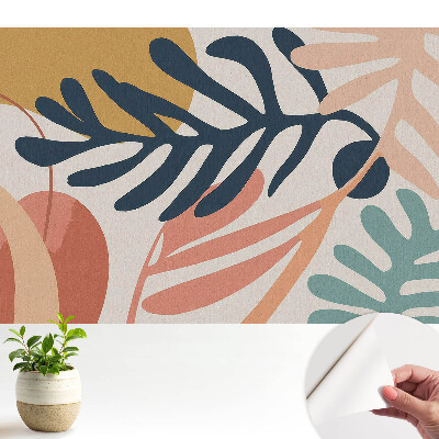 Modern tapéta Absztrakt leveles formák élénk színekben