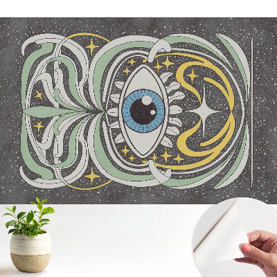 Öntapadó tapéta szimbolikus absztrakciós mintával, harmóniát sugárzó megjelenéssel