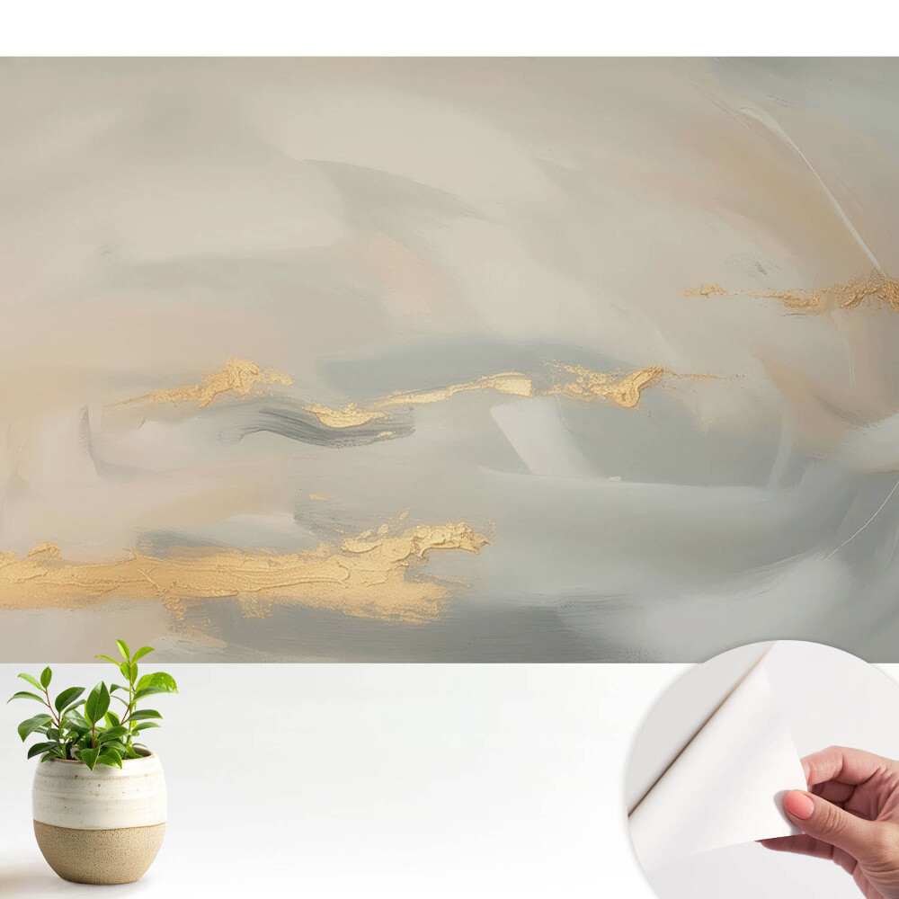 Dekor tapéta Finom pasztellszínek sárga díszítéssel