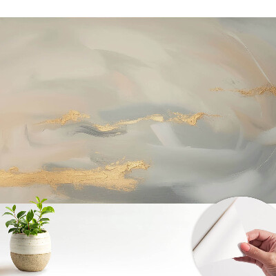 Dekor tapéta Finom pasztellszínek sárga díszítéssel