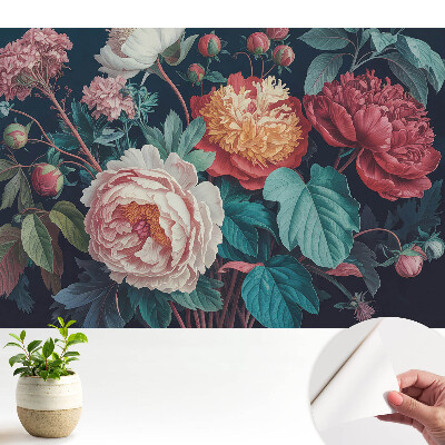 Öntapadós tapéta klasszikus virágmintával falra