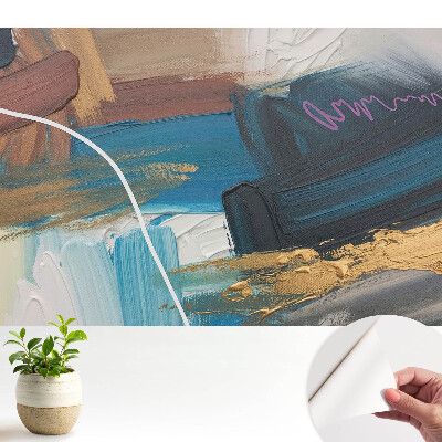 Dekortapéta energikus kék árnyalatú kompozícióval