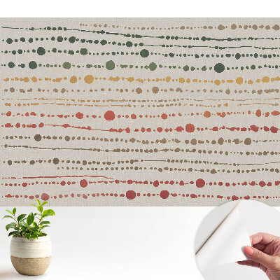Öntapadós tapéta színes vonal- és pöttymintával