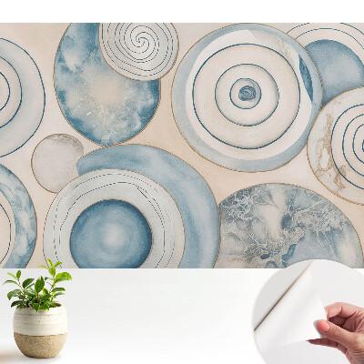 Öntapadós tapéta kék spirálmintával, modern absztrakt dizájn