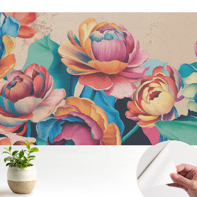 Tapéta Energikus retró virágmintával