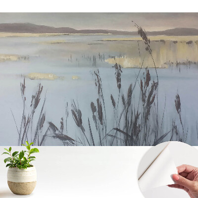 Modern tapéta nádas tónál, fényvisszaverő felülettel