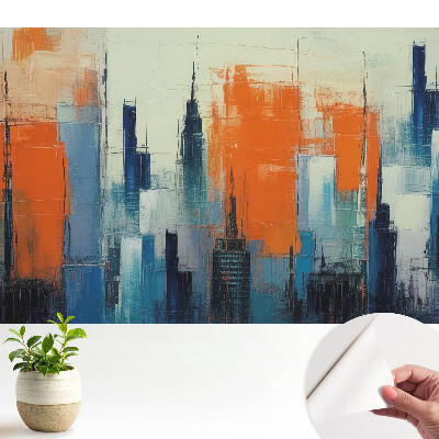 Öntapadós tapéta absztrakt épületek élénk színeivel