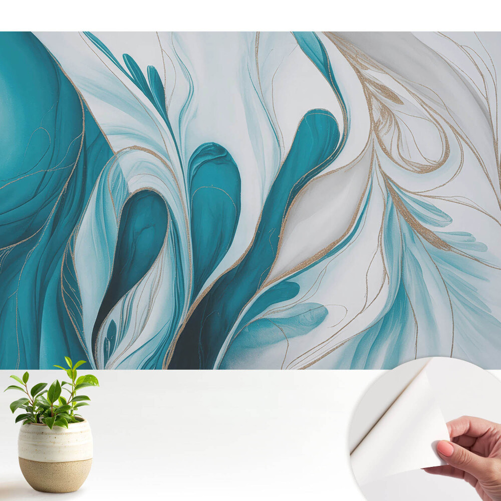 Dekor tapéta Absztrakt kék folyékony formák