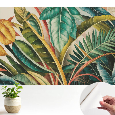 Öntapadó tapéta színes levelekkel modern stílusban