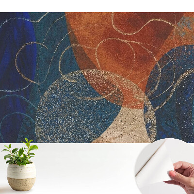 Öntapadó tapéta modern absztrakciós mintával, élénk színű kontrasztokkal