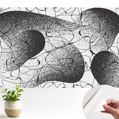 Dekor tapéta fekete vonalakkal fehér alapon