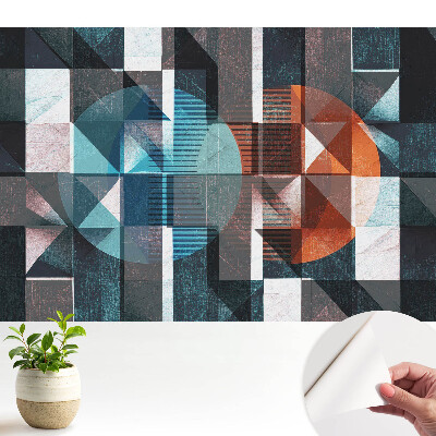 Öntapadó tapéta dinamikus, élénkített színekkel készült geometrikus mintával