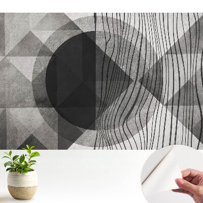 Modern tapéta stílusos geometrikus mintákkal szürke árnyalatokban