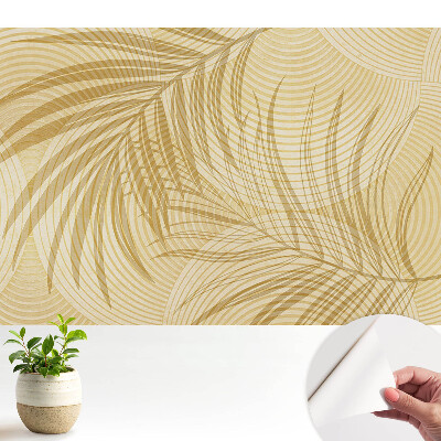 Dekortapéta finom levelekkel és koncentrikus körökkel