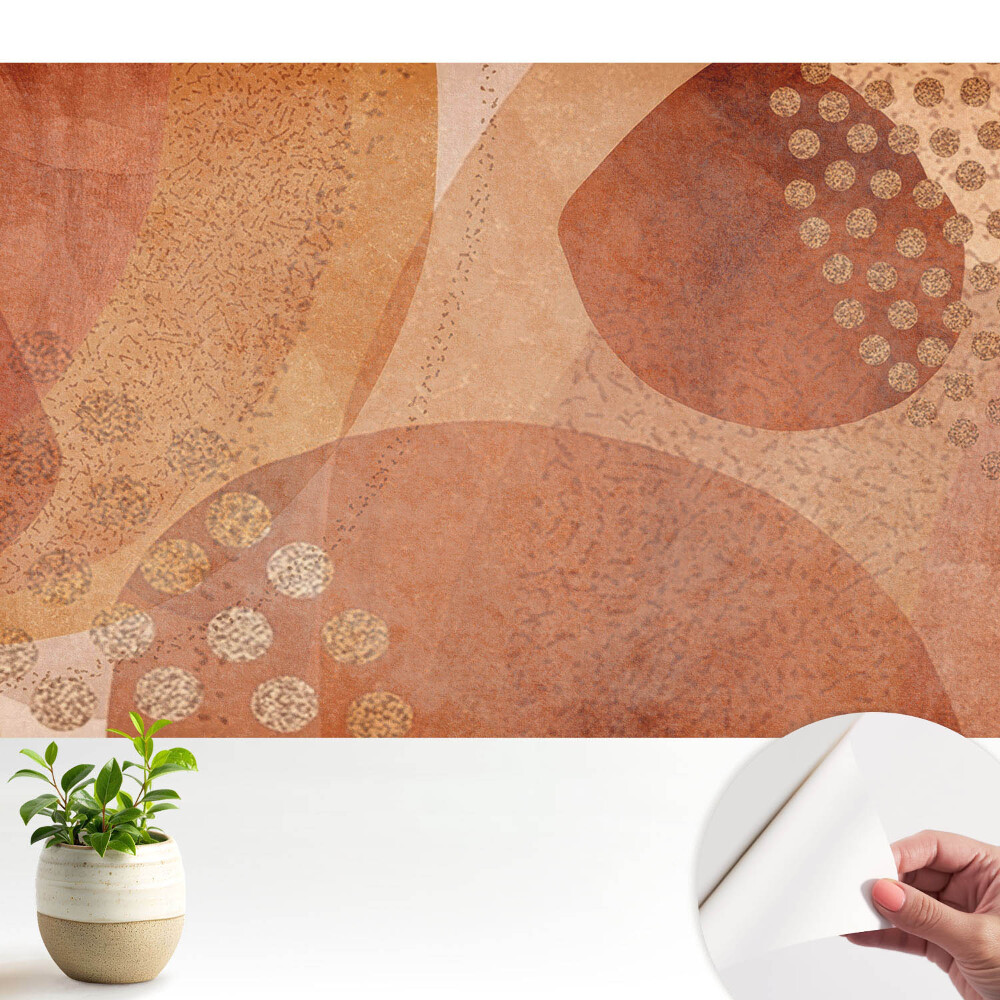 Öntapadó tapéta Absztrakt földszínű formák és pöttyök