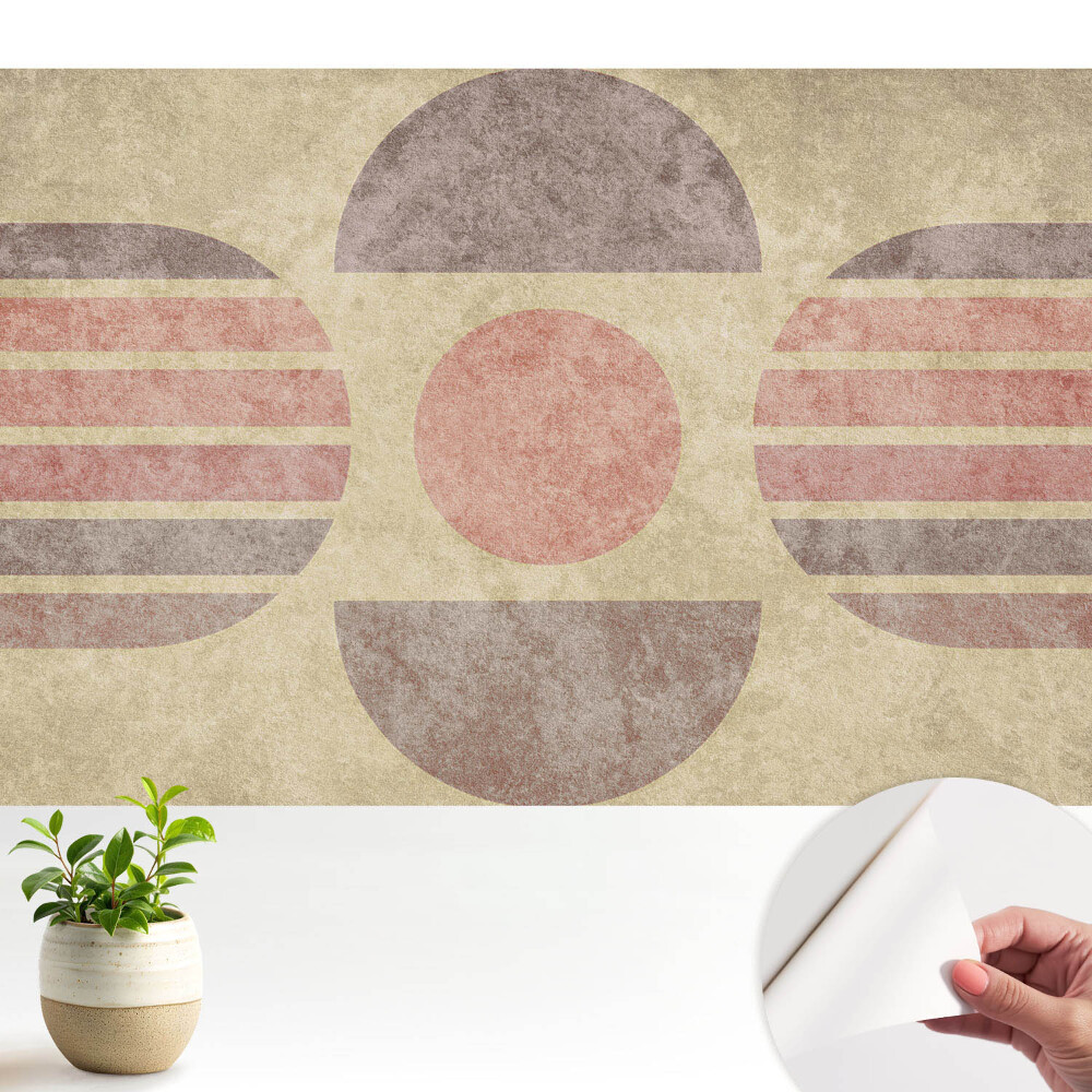 Öntapadós tapéta falra Retro geometrikus minta pasztell színekben