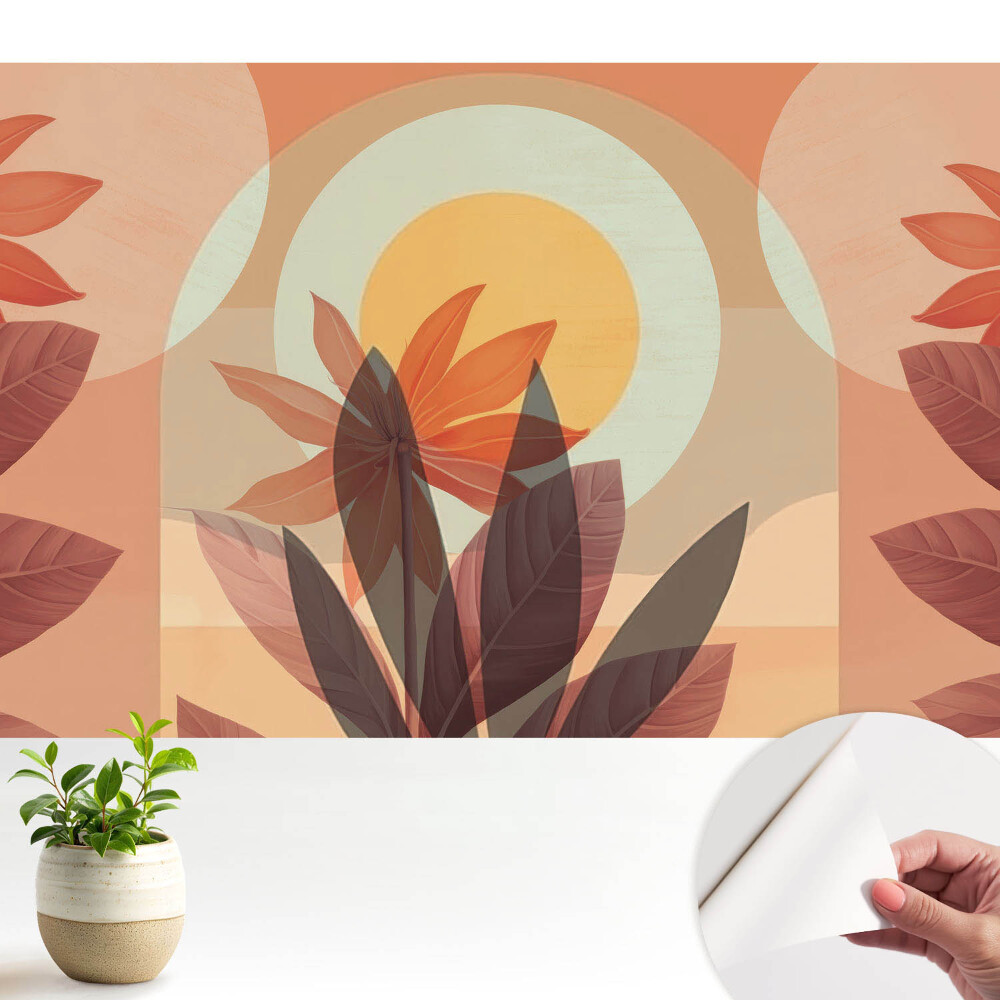 Öntapadós tapéta falra Virágos absztrakció szimmetria melegség