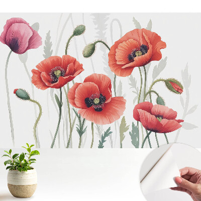 Tapéta klasszikus botanikai mák mintával