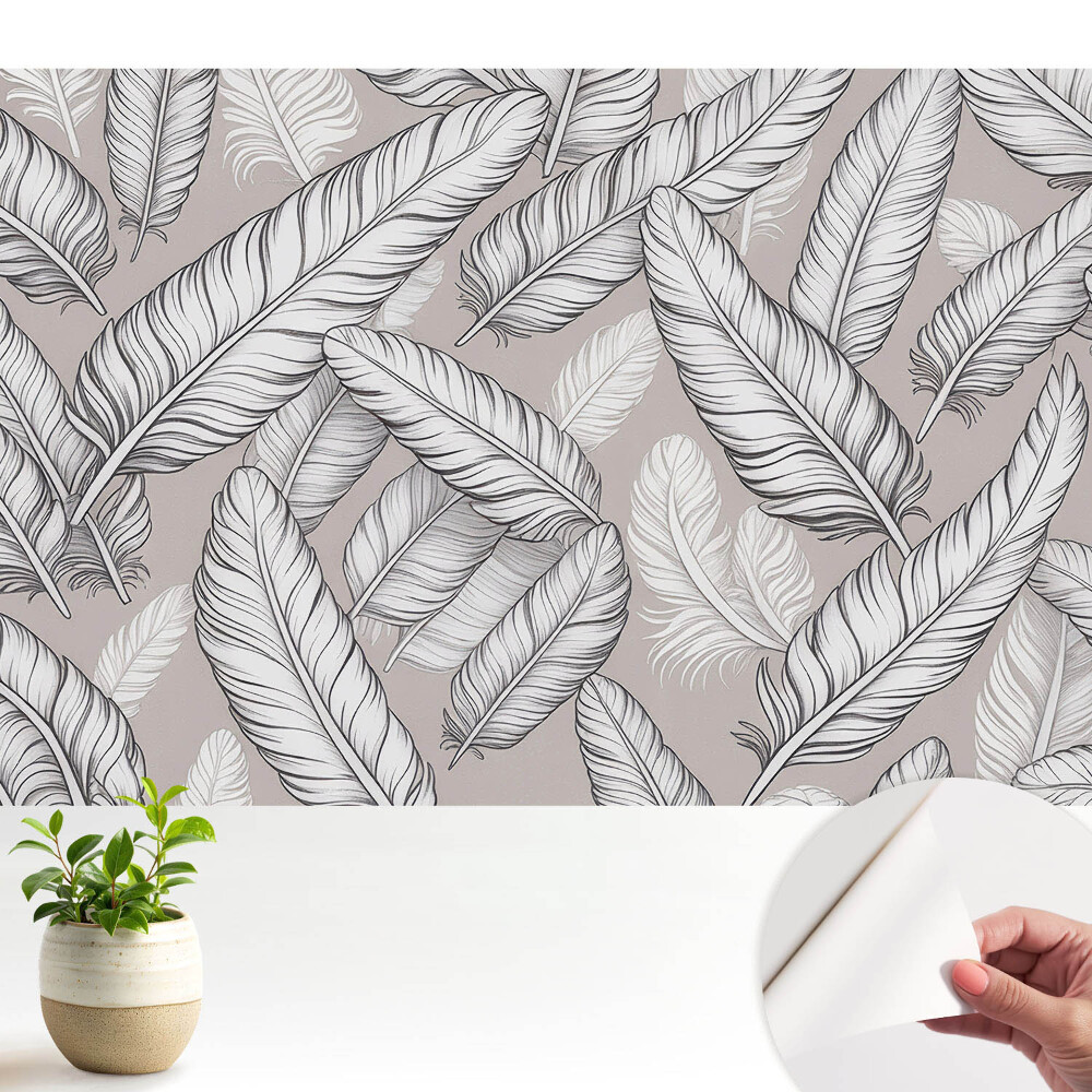 Modern tapéta Finom tollak, szimmetrikus minta, klasszikus elegancia