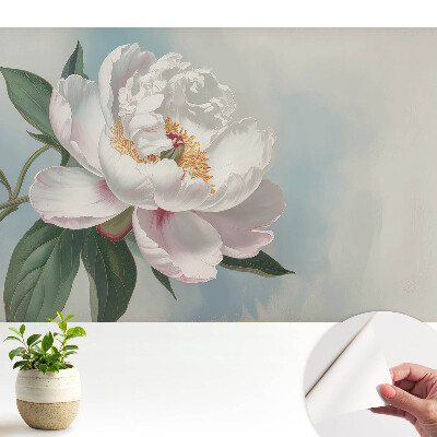 Tapéta bazsarózsamintával kék háttérrel