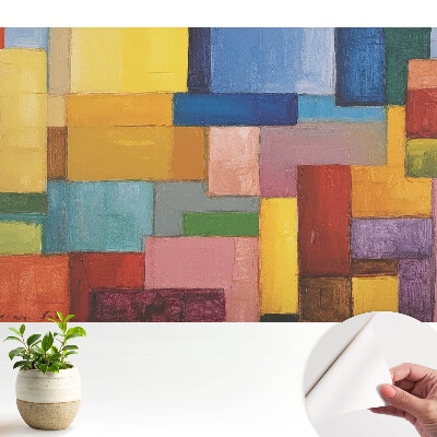 Öntapadó tapéta energikus, színes geometriai mintával
