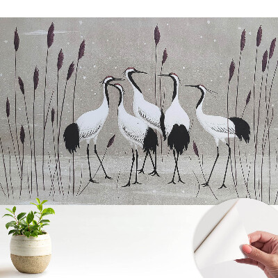 Öntapadós tapéta mintával, Daruk a nádasban