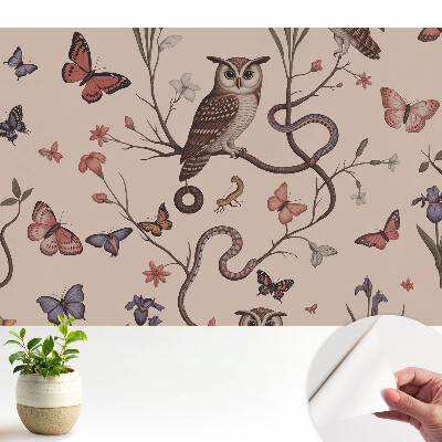 Tapéta a pillangók és virágok természetes idilljével