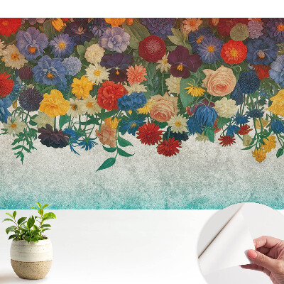 Dekortapéta rusztikus, virágmotívumú mintával