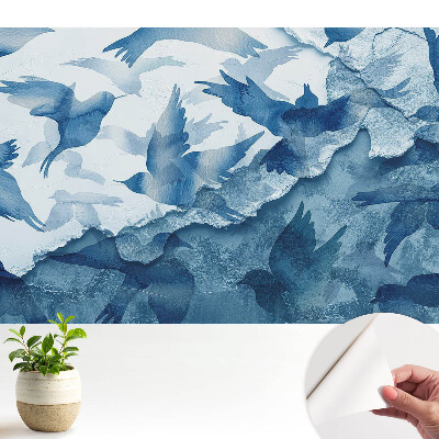 Öntapadós tapéta falra Kék madarak absztrakt