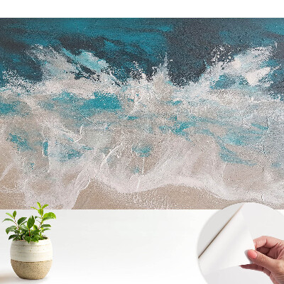 Öntapadós tapéta a tengeri hullámok energiájának és dinamikájának absztrakciójával