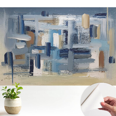 Öntapadós tapéta absztrakt, színes ecsetkompozícióval