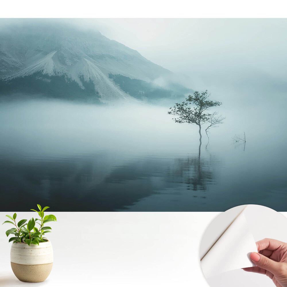 Öntapadós tapéta Egy magányos fa a reggeli ködben