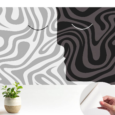 Modern tapéta kontrasztos, absztrakt arcmintával