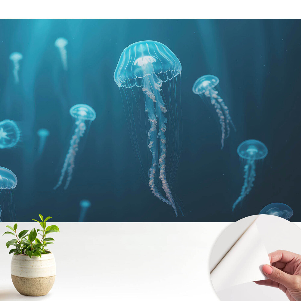 Tapéta Kék medúza mélyen az óceánban